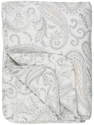 0721-02 Quilt hvid med beige paisley fra Ib Laursen - Tinashjem